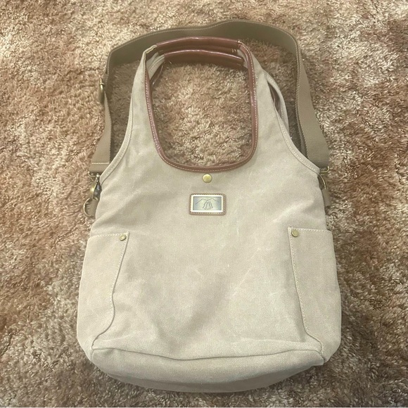 Vintage Canvas and Leather Tote - Picture 1 of 7